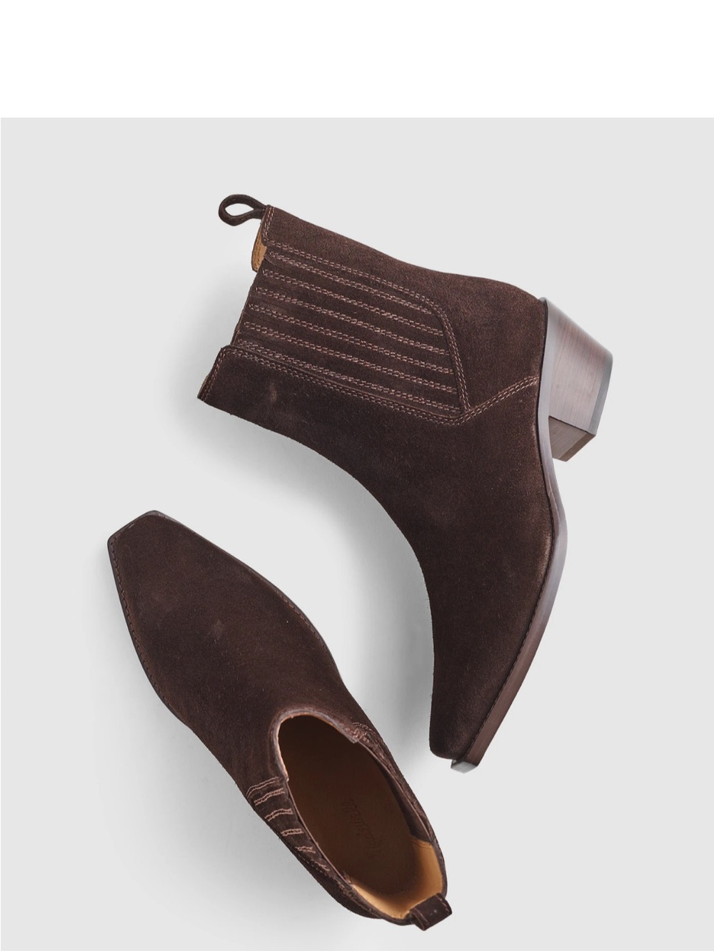 Madewell Chocolate Suede Chelsea Booties